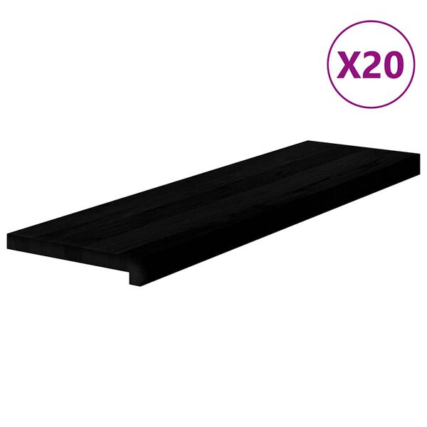 vidaXL Trappstegsmattor 20 pcs m&ouml;rkbrun 90x25x2 cm massiv ek