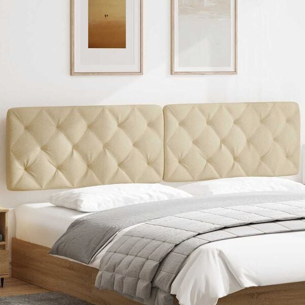 vidaXL Headboard Cushion Cream 200 cm Fabric