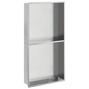 vidaXL Duschnisch borstad silver 32x62x9 cm rostfritt st&aring;l