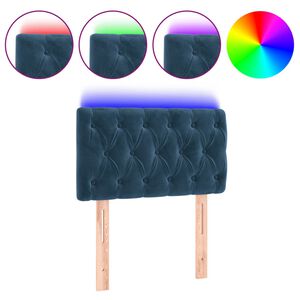 vidaXL S&auml;nggavel LED m&ouml;rkbl&aring; 80x7x78/88 cm sammet