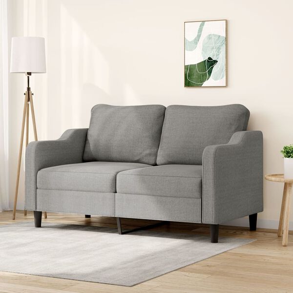 vidaXL Soffa 2-sits m&ouml;rkgr&aring; 140 cm tyg