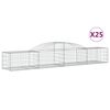 vidaXL Gabioner b&aring;gformade 25 st 300x50x40/60 cm galvaniserat j&auml;rn