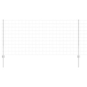 vidaXL Euro Staket med St&ouml;d 10 x 1 m Galvaniserat st&aring;l Silver Mesh