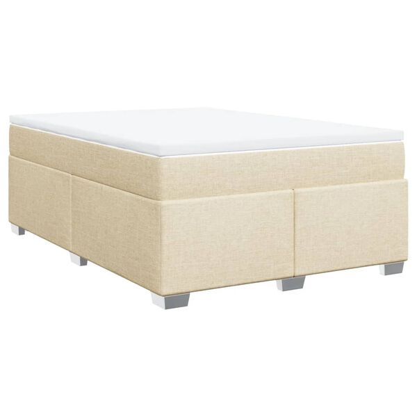 vidaXL Rams&auml;ng med madrass gr&auml;ddvit 140x200 cm tyg