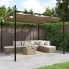 vidaXL Pergola med infällbart tak taupe 295x292x230 cm