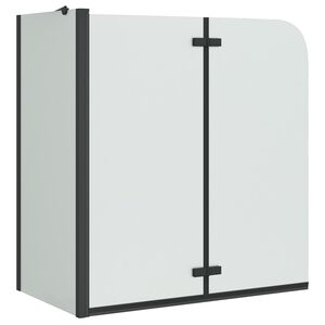 vidaXL Duschavsk&auml;rmning Svart 120 x 68 x 130 cm ESG-glas och aluminium