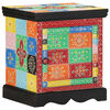 vidaXL S&auml;ngbord flerf&auml;rgat 40x35x45 cm massivt tr&auml; mango