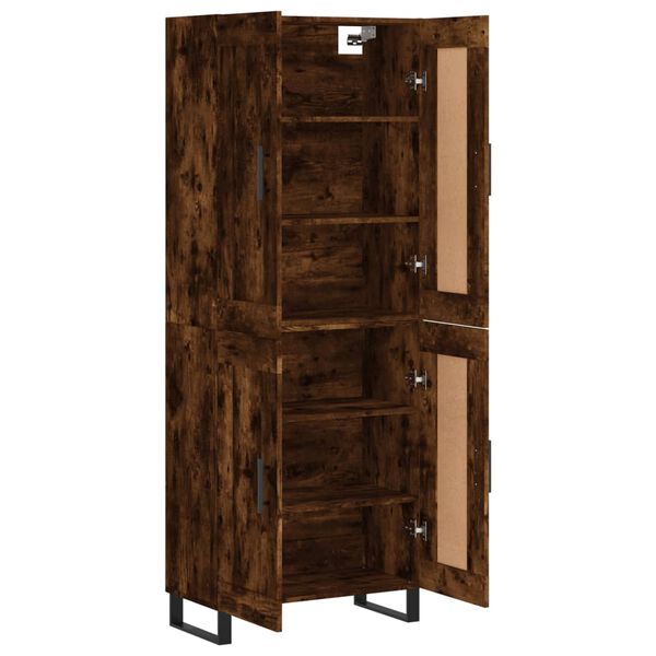 vidaXL Högskåp rökfärgad ek 69,5x34x180 cm konstruerat trä