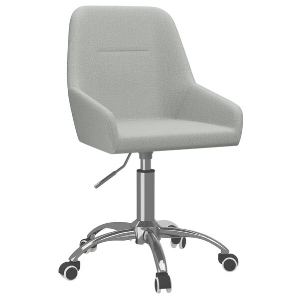 vidaXL Snurrbar matstol ljusgr&aring; tyg