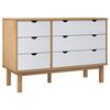 vidaXL Byr&aring; OTTA brun&vit 111x43x73,5 cm massiv furu