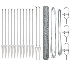 vidaXL Svetsat tr&aring;dgalleri med piggar 25 x 1,4 m (B x H)