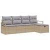 vidaXL Soffset 5 st 5-Antal sittplatser Beige och Ljusgr&aring; konstrotting