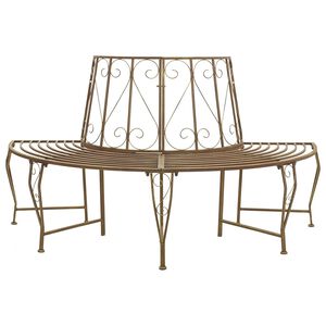 vidaXL Tr&auml;db&auml;nk 4-Antal sittplatser 160 x 80 x 89 cm St&aring;l Antikbrun
