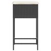 vidaXL Barstolar f&ouml;r utomhusbruk med dynor 2 st svart konstrotting
