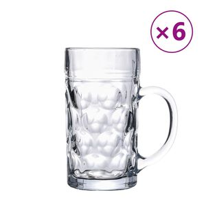 vidaXL Ölmuggar med handtag 6 st 1000 ml