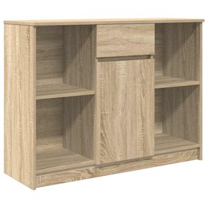 vidaXL Sk&auml;nk med l&aring;da sonoma ek 101x35x76 cm konstruerat tr&auml;