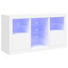 vidaXL Sk&auml;nk med LED-belysning vit 123x37x67 cm