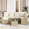 vidaXL Tr&auml;dg&aring;rdsoffset 7 pcs Beige Poly rattan