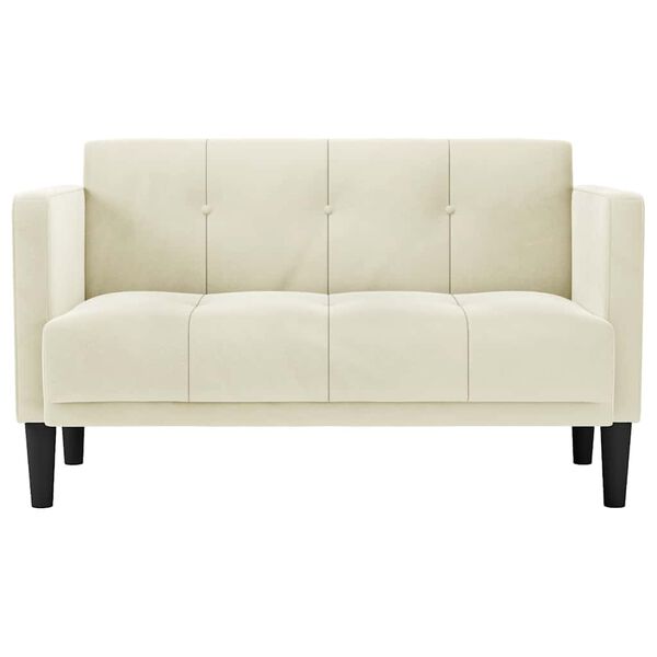 vidaXL Loveseat soffa creme 111 cm sammet