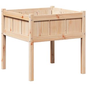 vidaXL Tr&auml;dg&aring;rdsplanterare Natur 70 x 70 x 70 cm Massiv furu