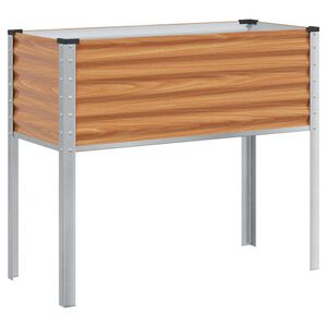 vidaXL Tr&auml;dg&aring;rdsplanterare Ljusbrun 100 x 45 x 90 cm Galvaniserat St&aring;l