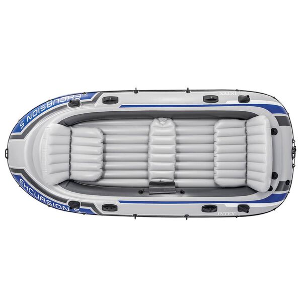 Intex Uppbl&aring;sbar b&aring;t Excursion 5 med b&aring;tmotor och f&auml;ste