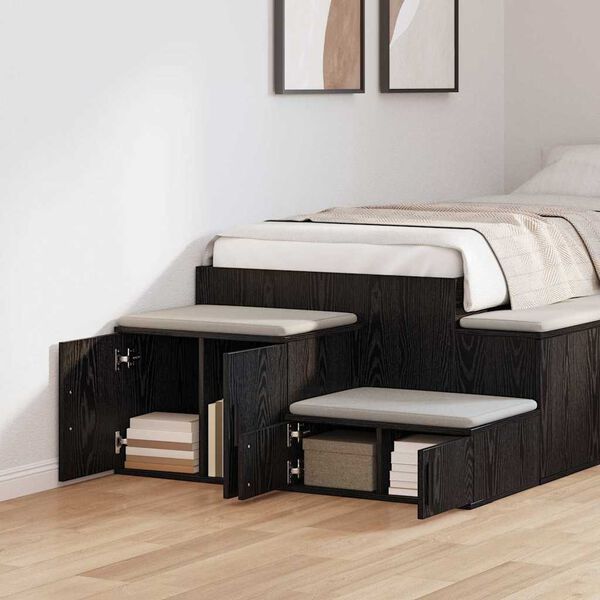 vidaXL F&ouml;rvaringssk&aring;p 2 pcs Svart Ek 108 x 41 x 40 cm Konstruerat tr&auml;