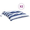 vidaXL Stolsdynor 2 st bl&aring;&vit randig 40x40x7 cm tyg