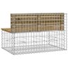 vidaXL Trädgårdsbänk gabion-design 103x70x65 cm impregnerad furu