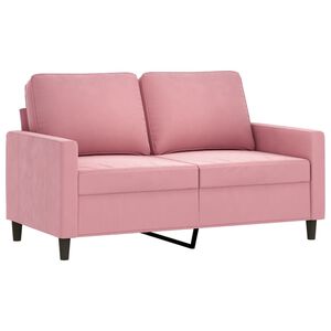vidaXL Soffa 2-sits rosa 120 cm sammet