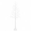 vidaXL Bj&ouml;rkjulgran Vit 25 x 25 x 240 cm Plast 493 LED-lampor