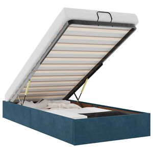 vidaXL Ottoman s&auml;ngram utan madrass m&ouml;rkbl&aring; 100x200 cm sammet