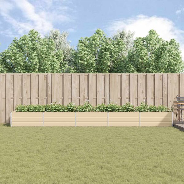 vidaXL Planteringsk&auml;rl Elfenben 195 x 100 x 45 cm Galvaniserat St&aring;l