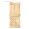 vidaXL Skjutd&ouml;rr Naturlig och vit 100 x 210 cm Massiv furutr&auml;d&ouml;rr