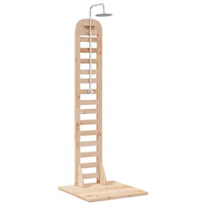 vidaXL Utomhus Dusch 223 cm Massivt talltr&auml; och rostfritt st&aring;l