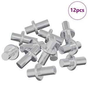 vidaXL Hylla Peg 12 pcs Silver 8,6 x 8,6 x 14,6 mm St&aring;l