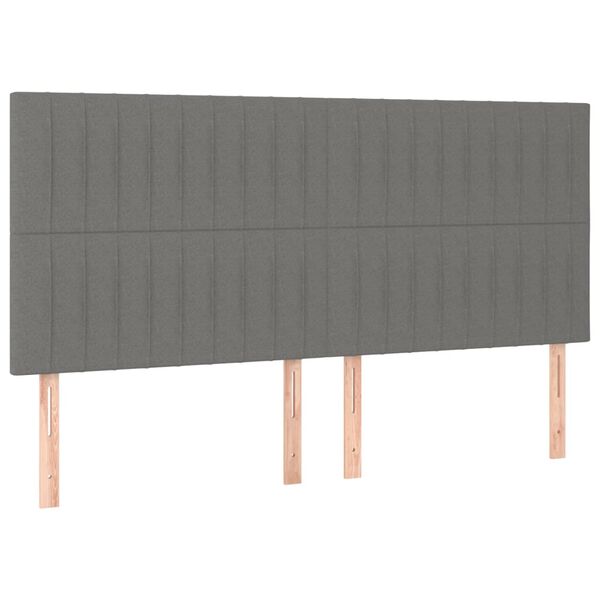 vidaXL S&auml;nggavel LED m&ouml;rkgr&aring; 180x5x118/128 cm tyg
