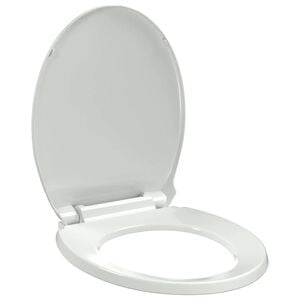 vidaXL Toalettsits mjuk st&auml;ngning oval vit