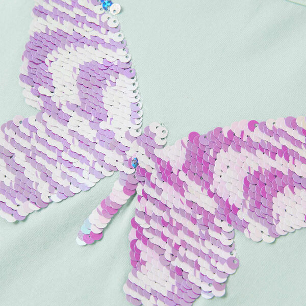 T-shirt med formade &auml;rmar f&ouml;r barn ljus mintgr&ouml;n 128