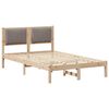 vidaXL S&auml;ngram med Kl&auml;dd Huvudgavel Taupe 120 x 200 cm Massiv furu