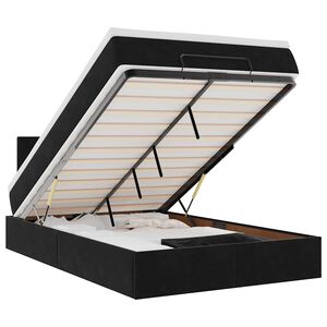 vidaXL Ottomansk s&auml;ng med madrass & LED-lampor svart 120x190cm sammet