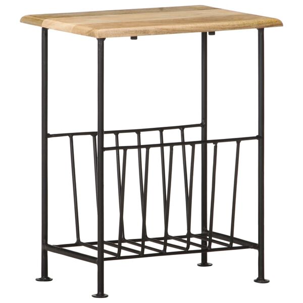 vidaXL Tidningsställ 40x30x50 cm massivt mangoträ och stål