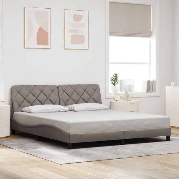vidaXL Bed Frame without Mattress Taupe 180x200 cm Fabric