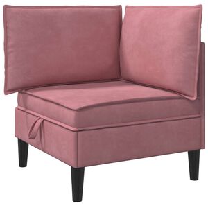 vidaXL Soffa med f&ouml;rvaring Rosa Sammet