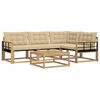 vidaXL Utomhussoffset 5 st Vit och Beige