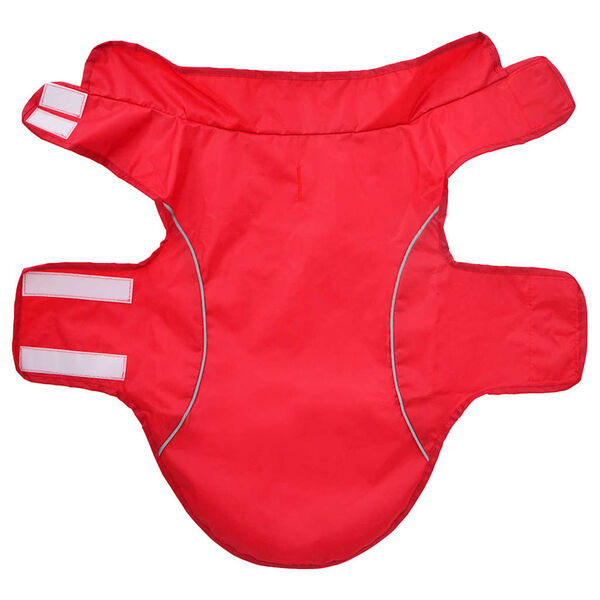 vidaXL Regnrock f&ouml;r hundar med reflekterande remsor polyester r&ouml;d s