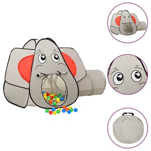 vidaXL Lekt&auml;lt elefant gr&aring; med 250 bollar 174x86x101 cm