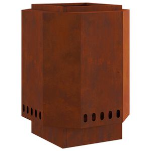 vidaXL R&ouml;kl&ouml;s eldkopp Rostig 38 x 38 x 51 cm V&auml;derbest&auml;ndig st&aring;l