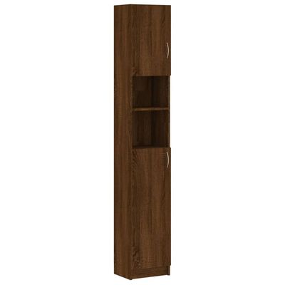 vidaXL Badrumsskåp brun ek 32x25,5x190 cm konstruerat trä