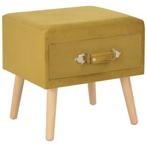 vidaXL S&auml;ngbord senapsgul 40x35x40 cm sammet